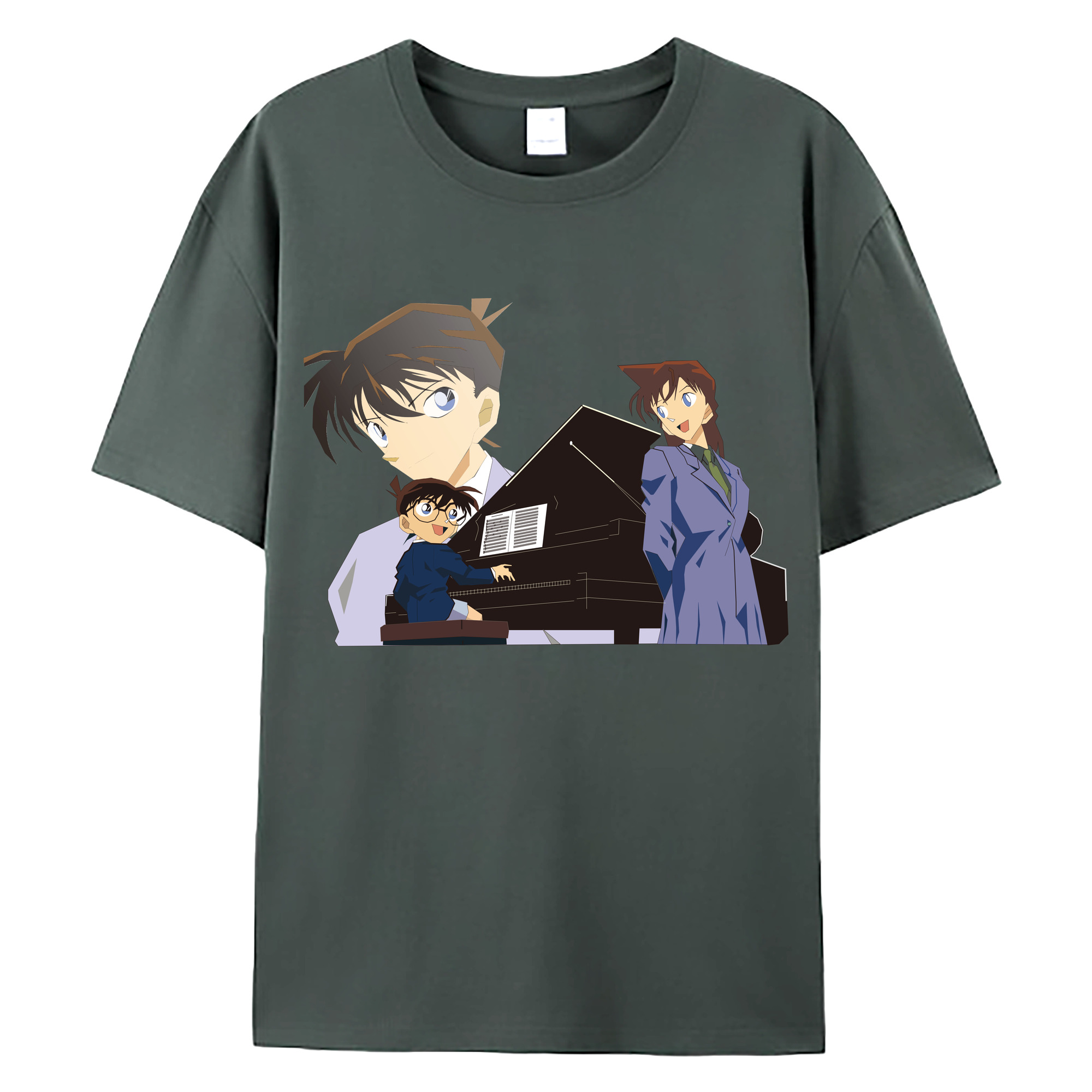 （画像用） 名探偵コナン 毛利 蘭 もうり らん、モーリ ラン Detective Conan Rachel Moore 綿100％ メンズ半袖Tシャツ｜肌触りやわらか＆通気性